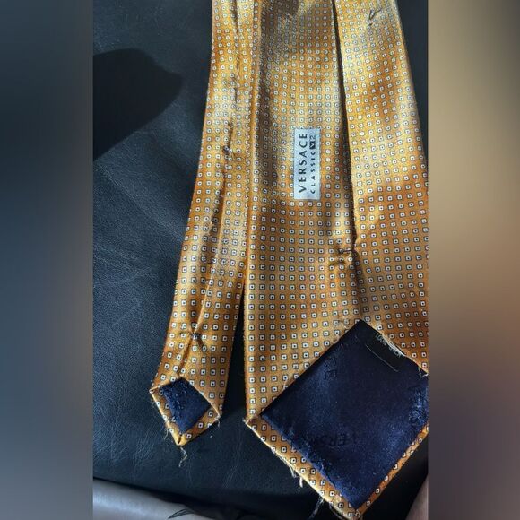 Versace v2 rare accessory square Pattern Tie dress suit tie rare necktie y2k - Picture 1 of 7